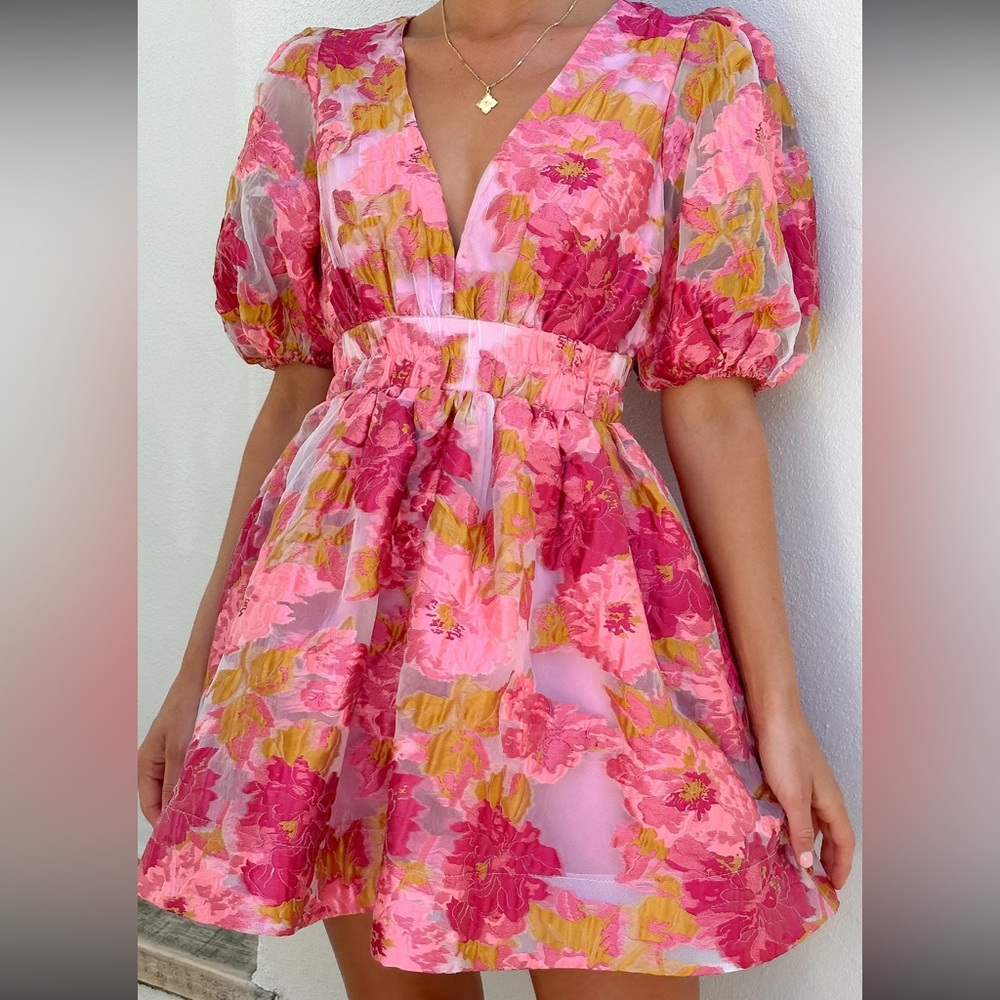 Floral Pink Mini Dress
